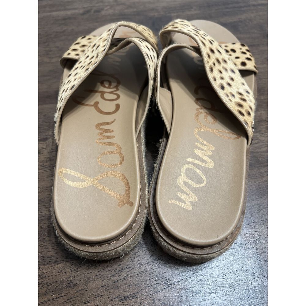 Sam Edelman Animal  Cheetah Print Fur Texture Platform Slide Sandal Shoes 10 - Picture 5 of 10